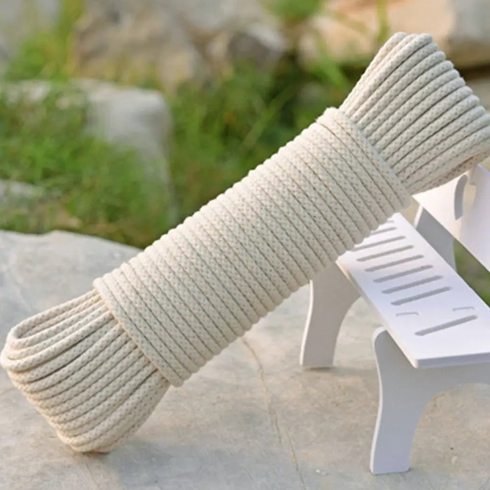 Reusable Strong Cotton Rope Soft Clotheslines Binding Rope Outdoors